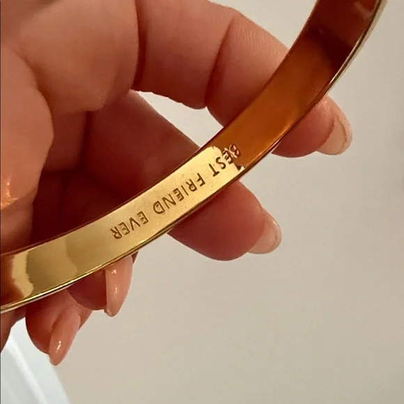 Kate Spade - Gold - Best Friends Forever Bangle - Like New - Engraved - Picture 6 of 7